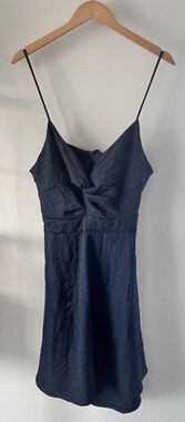 Women’s Size L Delaney Navy Blue Dress Sleeveless Strappy Bow Tie